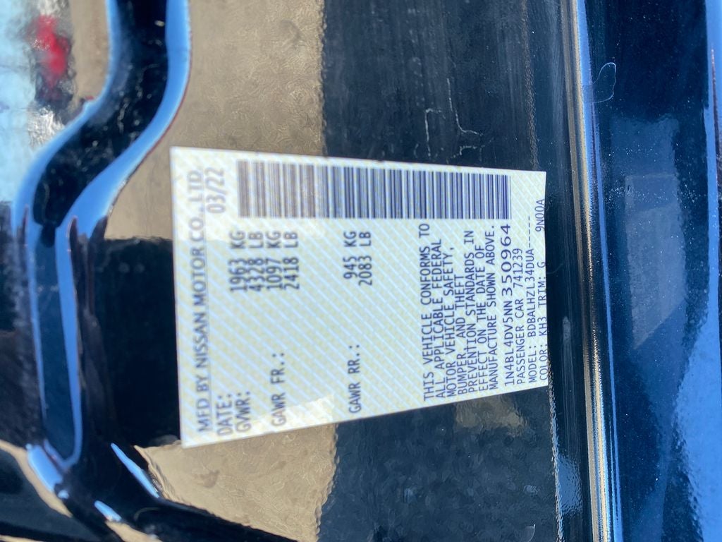 2022 Nissan Altima SV FWD