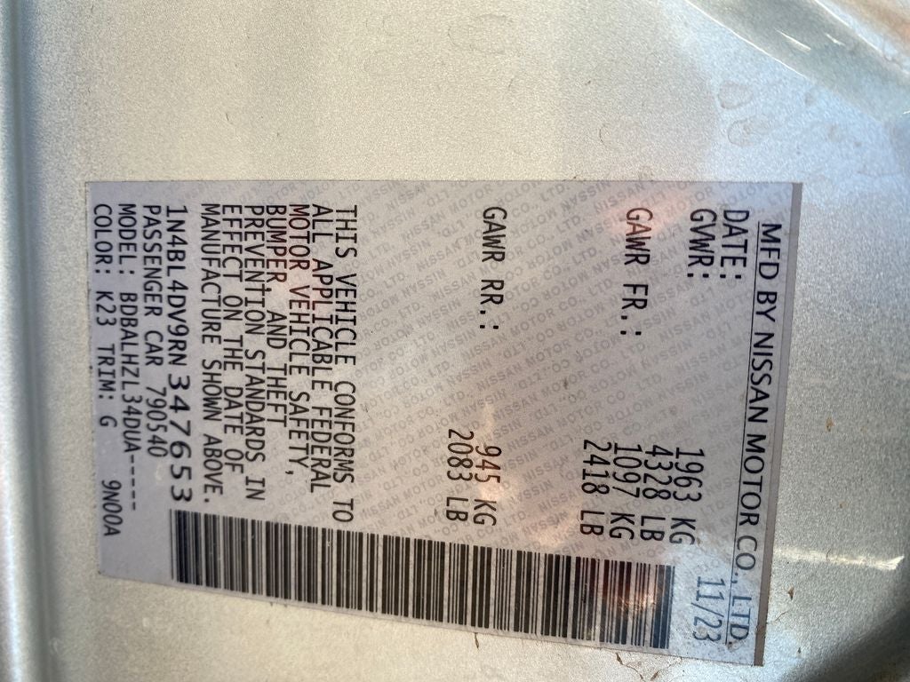 2024 Nissan Altima SV FWD