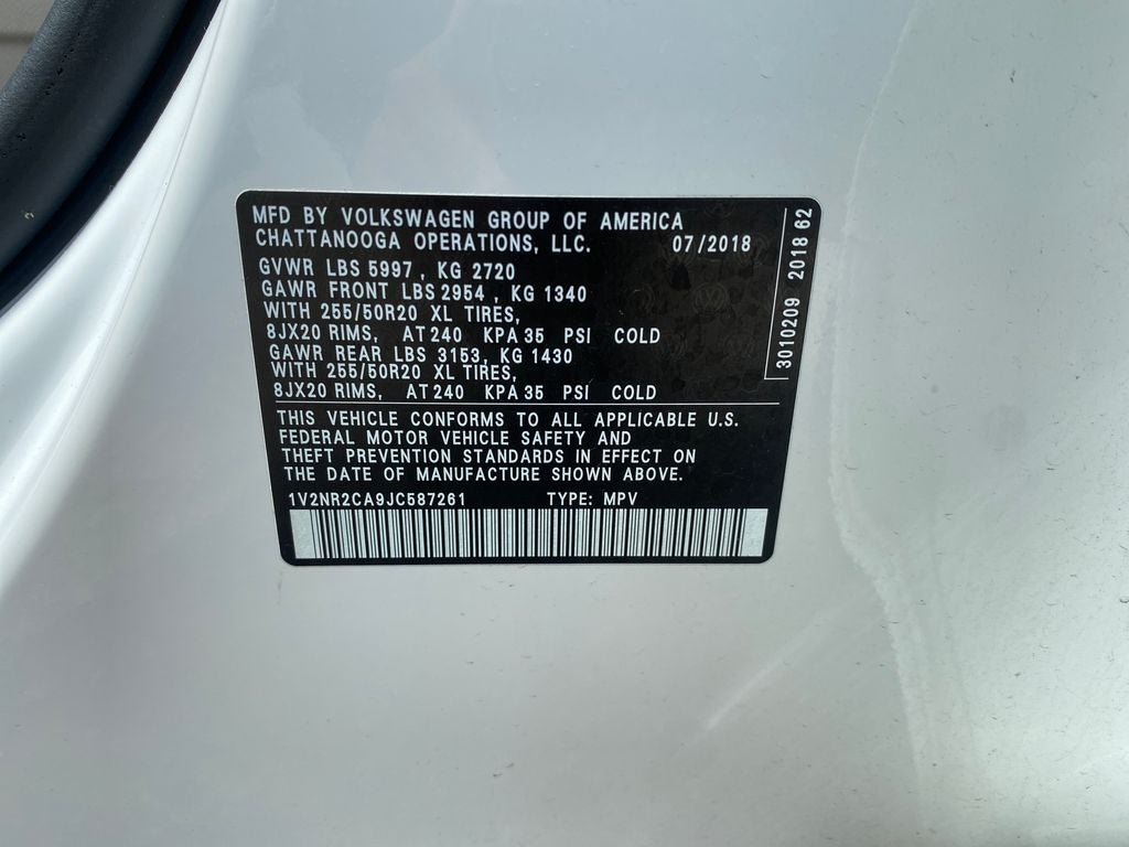2018 Volkswagen Atlas 3.6L V6 SEL Premium