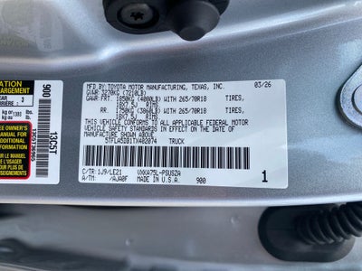 2026 Toyota Tundra SR5 CrewMax 5.5' Bed