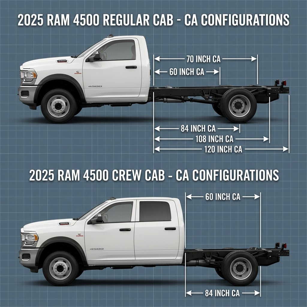 What Cab Configurations and Frame Lengths Are Offered on the RAM 4500?